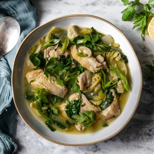 Spinach artichoke chicken stew aip paleo whole30