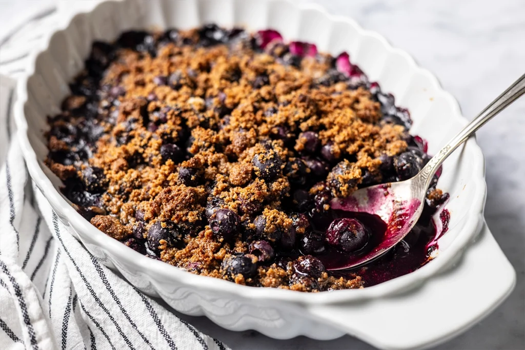 gluten-free blueberry crumble