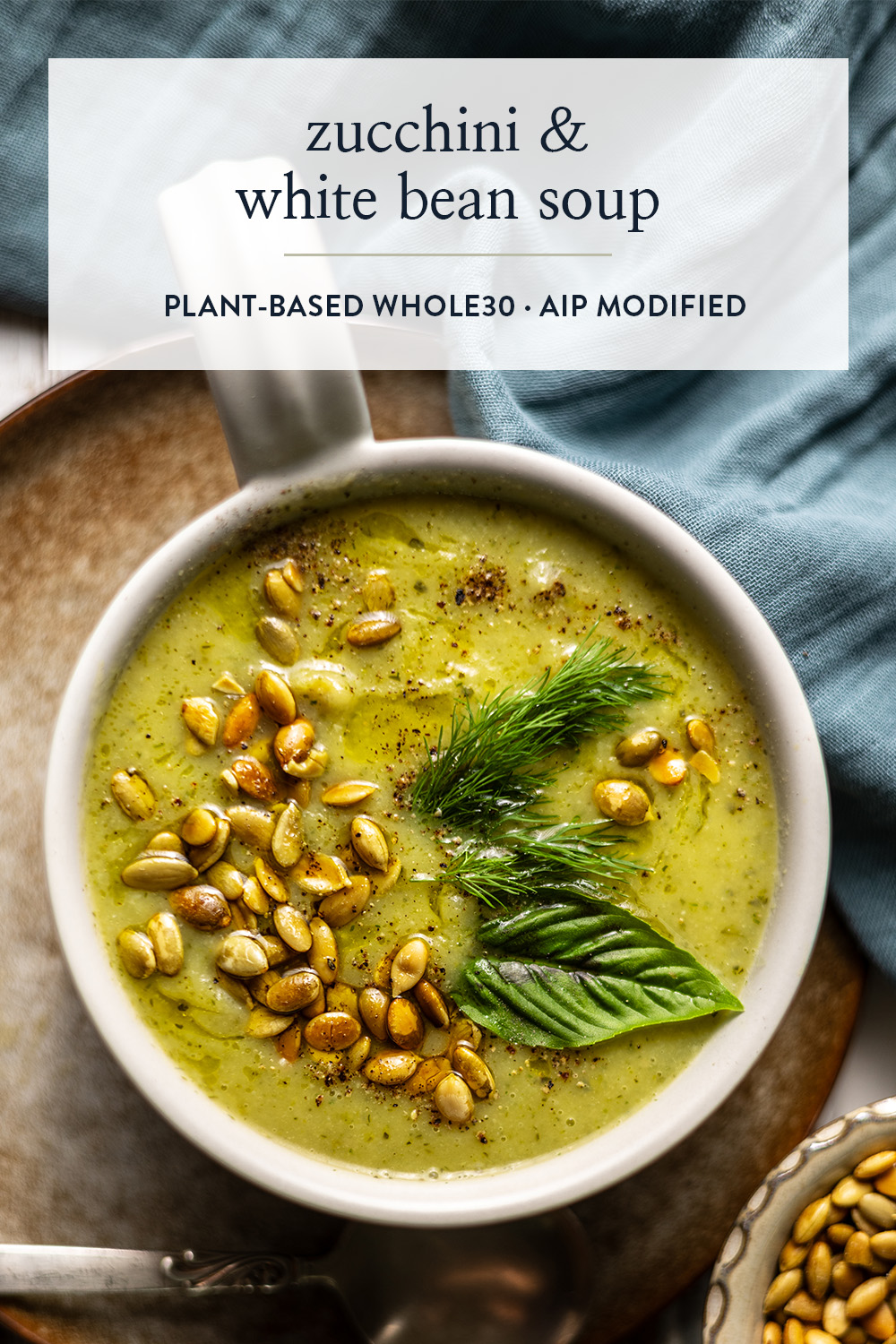 Zucchini & White Bean Soup (AIP Modified, Plant-Based Whole30) - Salt ...