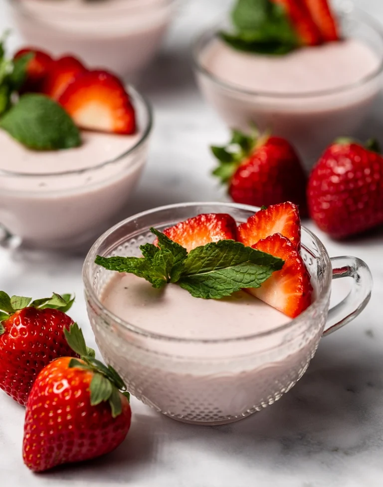 strawberry dairy-free panna cotta