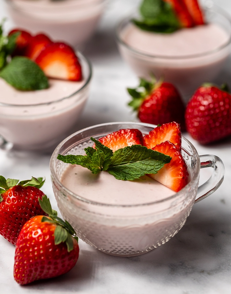 strawberry dairy-free panna cotta